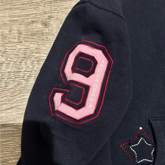 Y2K Rocawear Varsity Zip Up Jacket Navy Pink Size M - Picture 4 of 7